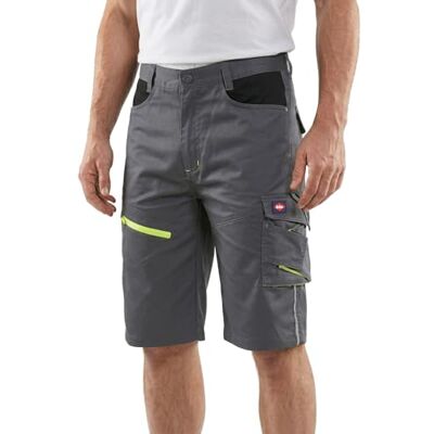 Lee Cooper Pantalón Corto Trabajo Hombre Alta Visibilidad – Hi Vis Short Reflectante Stretch Cargo con Bolsillos Multi Bolsillos Ligero (Gris/Negro, 40W) Lee Cooper Pantalón Corto Trabajo Hombre Alta Visibilidad – Hi Vis Short Reflectante Stretch Cargo con Bolsillos Multi Bolsillos Ligero (Gris/Negro, 40W)