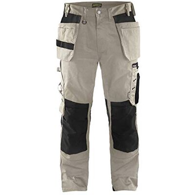 BLÅKLÄDER Blaklader Pantalones de trabajo artesanal, color piedra/negro, talla C152 BLÅKLÄDER Blaklader Pantalones de trabajo artesanal, color piedra/negro, talla C152