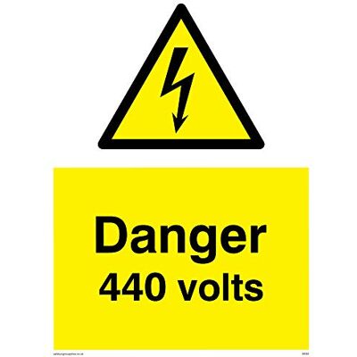 Viking signos we84-a5p-3 m señal de "Peligro 440 voltios, 3 mm plástico rígido, 200 mm x 150 mm W Viking signos we84-a5p-3 m señal de "Peligro 440 voltios, 3 mm plástico rígido, 200 mm x 150 mm W