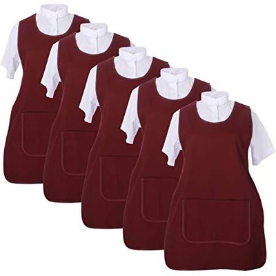MISEMIYA 868 Pack 5 Pcs-Delantal Limpieza 868, Granate 21, XL (Pack de 5) Unisex Adulto MISEMIYA 868 Pack 5 Pcs-Delantal Limpieza 868, Granate 21, XL (Pack de 5) Unisex Adulto