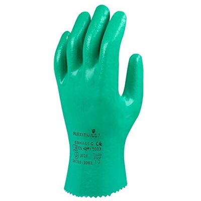 Ansell Flexitril L27 Nitrilo Guante contra productos químicos, Verde, Tamaño 7 (12 Pares) Ansell Flexitril L27 Nitrilo Guante contra productos químicos, Verde, Tamaño 7 (12 Pares)