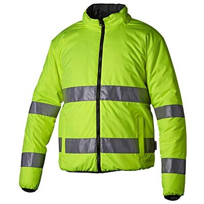 Top Swede 02101505 Chaqueta de protección de advertencia (reversible, con forro polar, talla M), color amarillo y negro Top Swede 02101505 Chaqueta de protección de advertencia (reversible, con forro polar, talla M), color amarillo y negro