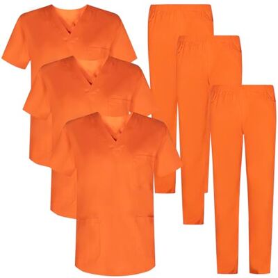 MISEMIYA Pack * 3 Pcs Uniforme Sanitario Unisex Uniformes Sanitarios MÉDICOS Conjuntos Sanitarios 3-817-8312 XXL, Naranja MISEMIYA Pack * 3 Pcs Uniforme Sanitario Unisex Uniformes Sanitarios MÉDICOS Conjuntos Sanitarios 3-817-8312 XXL, Naranja