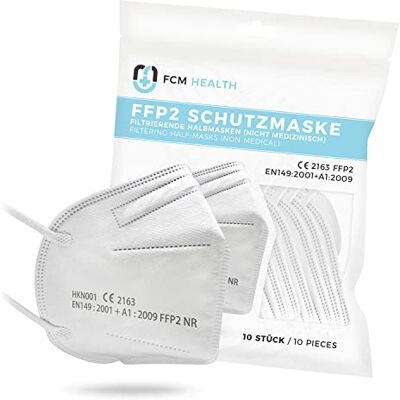 Mea Vita Protección desechable para la Boca y la Nariz MeaVita FFP2, Paquete de 10, mascarilla desechable KN95, Banda elástica Mea Vita Protección desechable para la Boca y la Nariz MeaVita FFP2, Paquete de 10, mascarilla desechable KN95, Banda elástica