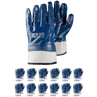 RS OPAL 800 / Guantes de nitrilo/Guantes de trabajo de nitrilo/Recubierto de nitrilo protector/Talla 11, 12 pares/Azul Blanco/Guantes de Montaje RS OPAL 800 / Guantes de nitrilo/Guantes de trabajo de nitrilo/Recubierto de nitrilo protector/Talla 11, 12 pares/Azul Blanco/Guantes de Montaje