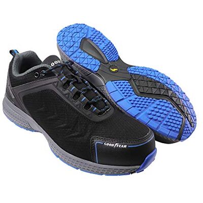 Goodyear Zapato de seguridad para hombre, sin metal, resistente al agua, ligero, compuesto de puntera flexible, entresuela para entrenamiento, S3/SRC/HRO, negro, talla 41-46 Goodyear Zapato de seguridad para hombre, sin metal, resistente al agua, ligero, compuesto de puntera flexible, entresuela para entrenamiento, S3/SRC/HRO, negro, talla 41-46