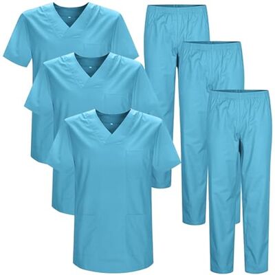 MISEMIYA Pack * 3 Pcs Uniforme Sanitario Unisex Uniformes Sanitarios MÉDICOS Conjuntos Sanitarios 3-817-8312 S, Cian MISEMIYA Pack * 3 Pcs Uniforme Sanitario Unisex Uniformes Sanitarios MÉDICOS Conjuntos Sanitarios 3-817-8312 S, Cian