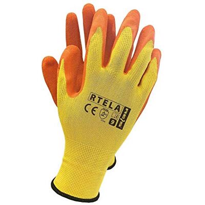 REIS RTELA_YP10 Guantes de protección (talla 10, 12 unidades), color amarillo y naranja REIS RTELA_YP10 Guantes de protección (talla 10, 12 unidades), color amarillo y naranja
