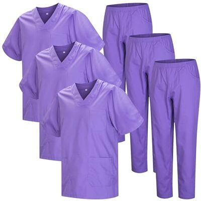 MISEMIYA Pack * 3 Pcs Uniforme Sanitario Unisex Uniformes Sanitarios MÉDICOS Conjuntos Sanitarios 3-817-8312 XL, Lila 22 MISEMIYA Pack * 3 Pcs Uniforme Sanitario Unisex Uniformes Sanitarios MÉDICOS Conjuntos Sanitarios 3-817-8312 XL, Lila 22