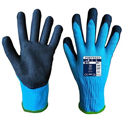 Portwest Guante Anti-Corte Claymore Ahr, Tamaño: XXL, Color: Azul/Negro, Portwest Guante Anti-Corte Claymore Ahr, Tamaño: XXL, Color: Azul/Negro,