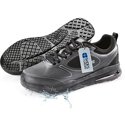 Shoes for Crews II, Zapatos de Trabajo Mujer con Suela Antideslizante y Protección contra Tropiezos, Zapatos Ligeros y Repelente al Agua, Negros Shoes for Crews II, Zapatos de Trabajo Mujer con Suela Antideslizante y Protección contra Tropiezos, Zapatos Ligeros y Repelente al Agua, Negros