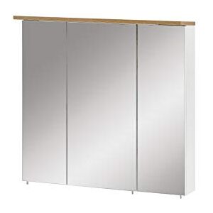 Schildmeyer Padua Armario con Espejo, Color Blanco Brillante, decoración de Roble rústico, 70,5 x 16 x 72,5 cm Schildmeyer Padua Armario con Espejo, Color Blanco Brillante, decoración de Roble rústico, 70,5 x 16 x 72,5 cm