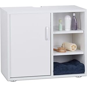 Relaxdays Mueble Lavabo Con Pie y 3 Compartimentos, 51 x 60 x 32 cm, Blanco Relaxdays Mueble Lavabo Con Pie y 3 Compartimentos, 51 x 60 x 32 cm, Blanco