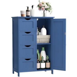 VASAGLE Armario de Baño, Mueble de Baño Estrecho, Cómoda de Baño, Cajonera con 4 Cajones, Armario con Puerta, Estante Ajustable, 30 x 55 x 82 cm, Azul Bahía VASAGLE Armario de Baño, Mueble de Baño Estrecho, Cómoda de Baño, Cajonera con 4 Cajones, Armario con Puerta, Estante Ajustable, 30 x 55 x 82 cm, Azul Bahía