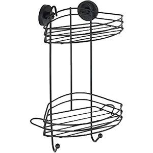 Wenko Esquinero Vacuum-Loc con 2 niveles en negro, repisa de pared, fijación sin taladrar, repisa de ducha con fijación al vacío, repisa de baño, acero pintado en negro, estilo loft, 23 x 43 x 21 cm Wenko Esquinero Vacuum-Loc con 2 niveles en negro, repisa de pared, fijación sin taladrar, repisa de ducha con fijación al vacío, repisa de baño, acero pintado en negro, estilo loft, 23 x 43 x 21 cm