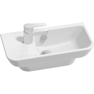 Jacob Delafon Struktura – Lavadora de manos compacto para colocar – Cerámica – 50 x 26 cm – Instalación independiente – Con agujero de desbordamiento – Blanco – Jacob Delafon Struktura – Lavadora de manos compacto para colocar – Cerámica – 50 x 26 cm – Instalación independiente – Con agujero de desbordamiento – Blanco –
