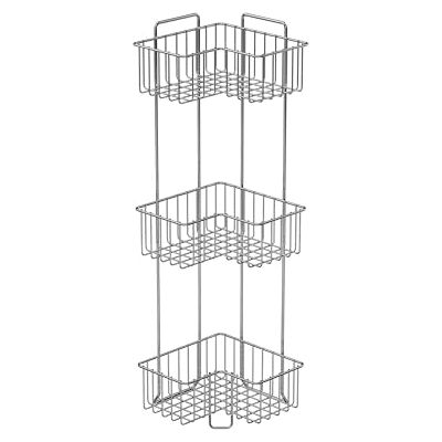 Beldray estantería esquinera de baño 3 niveles, organizador de ducha con 3 cestas, acabado anticorrosión, almacenaje de baño compacto cromado Beldray estantería esquinera de baño 3 niveles, organizador de ducha con 3 cestas, acabado anticorrosión, almacenaje de baño compacto cromado