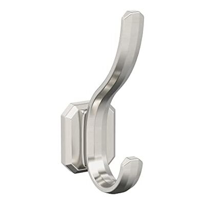 Amerock Granlyn Gancho decorativo de pared de doble punta Gancho de níquel satinado para abrigos, sombreros, mochilas, bolsas Ganchos para baño, dormitorio, armario, entrada, Amerock Granlyn Gancho decorativo de pared de doble punta Gancho de níquel satinado para abrigos, sombreros, mochilas, bolsas Ganchos para baño, dormitorio, armario, entrada,