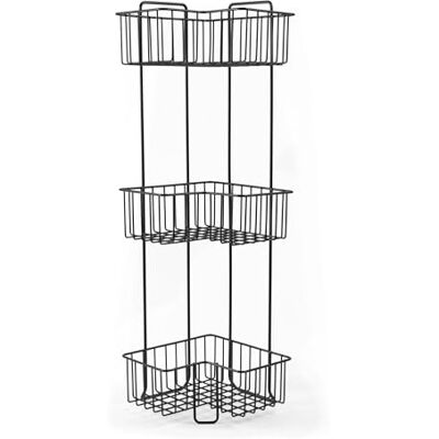 Beldray estante de ducha esquina 3 niveles, acabado antióxido, organizador baño con 3 cestas, ahorro de espacio, negro Beldray estante de ducha esquina 3 niveles, acabado antióxido, organizador baño con 3 cestas, ahorro de espacio, negro
