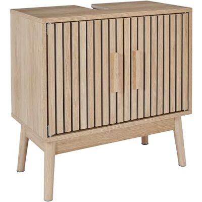 HOME DECO FACTORY Mueble Bajo Lavabo Klaus Diseñado para Baño Colección Natural Crush Dimensiones 60 x 70 x 30 cm Color Marrón HOME DECO FACTORY Mueble Bajo Lavabo Klaus Diseñado para Baño Colección Natural Crush Dimensiones 60 x 70 x 30 cm Color Marrón