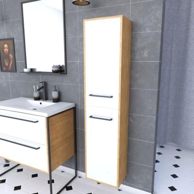Mueble de baño Aurlane - Armario suspendido 30x35 cm con 2 puertas - Blanco mate Mueble de baño Aurlane - Armario suspendido 30x35 cm con 2 puertas - Blanco mate