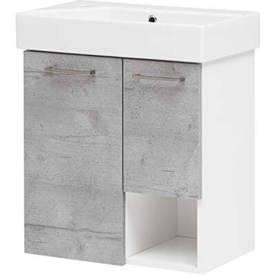 Schildmeyer Samu Lavabo para invitados color blanco brillante / gris piedra, 55 x 64,5 x 33 cm Schildmeyer Samu Lavabo para invitados color blanco brillante / gris piedra, 55 x 64,5 x 33 cm