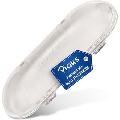VIOKS Cubierta de lámpara de repuesto para Beko 9189204708, cubierta de campana extractora, tapa de lámpara, difusor de luz, lámpara con 5 orificios de fijación para campana extractora VIOKS Cubierta de lámpara de repuesto para Beko 9189204708, cubierta de campana extractora, tapa de lámpara, difusor de luz, lámpara con 5 orificios de fijación para campana extractora