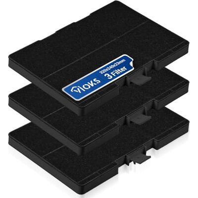 VIOKS Juego de 3 filtros de carbón activo para campana extractora, repuesto para Bosch 11026771 DHZ5346, filtro de carbón de 320 x 243 mm, filtro extractor, filtro de campana extractora VIOKS Juego de 3 filtros de carbón activo para campana extractora, repuesto para Bosch 11026771 DHZ5346, filtro de carbón de 320 x 243 mm, filtro extractor, filtro de campana extractora