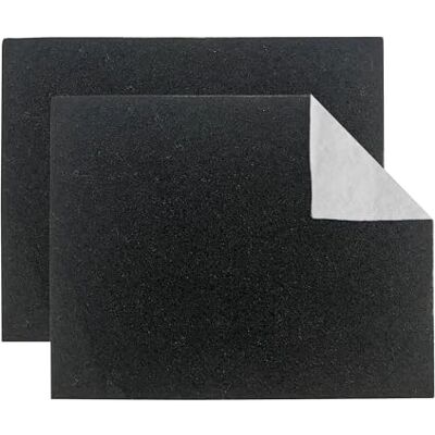 Relaxdays Set de 2 filtros para Campana extractora 47x57, Filtro poliéster+carbón Universal antiolores, Negro/Blanco Relaxdays Set de 2 filtros para Campana extractora 47x57, Filtro poliéster+carbón Universal antiolores, Negro/Blanco