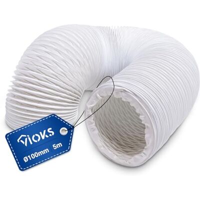 VIOKS Manguera de drenaje Aire Acondicionado 5 Metros Manguera de Ventilación 100mm PVC Blanco Tubo de drenaje Campana Aire Aire Manguera Secadora Manguera Flexible para 100mm Conductos de Aire VIOKS Manguera de drenaje Aire Acondicionado 5 Metros Manguera de Ventilación 100mm PVC Blanco Tubo de drenaje Campana Aire Aire Manguera Secadora Manguera Flexible para 100mm Conductos de Aire