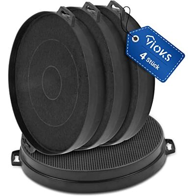 VIOKS 4 filtros de carbón de 210 mm para campana extractora Bosch Filtro de carbón activo para campana extractora Neff Bosch Balay Elica Siеmens VIOKS 4 filtros de carbón de 210 mm para campana extractora Bosch Filtro de carbón activo para campana extractora Neff Bosch Balay Elica Siеmens