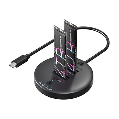 ICY BOX Estación de Acoplamiento y clonación SSD M.2 NVMe, USB-C 3.1 Gen 2 hasta 10 Gbit/s, Doble bahía, clonación autónoma sin PC, para SSD 22x30/42/60/80/110 mm, IB-1612MCL-C31 ICY BOX Estación de Acoplamiento y clonación SSD M.2 NVMe, USB-C 3.1 Gen 2 hasta 10 Gbit/s, Doble bahía, clonación autónoma sin PC, para SSD 22x30/42/60/80/110 mm, IB-1612MCL-C31