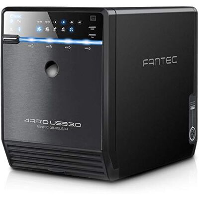 Fantec QB-35US3R Carcasa externa RAID para 4 discos duros de 8,89cm (3,5 pulgadas) SATA I/II/III, con supervelocidad USB 3.0 y conexión eSATA, función RAID (0/1/3/5/10/BIG Modus), con ventilador de 80mm incluido, color negro Fantec QB-35US3R Carcasa externa RAID para 4 discos duros de 8,89cm (3,5 pulgadas) SATA I/II/III, con supervelocidad USB 3.0 y conexión eSATA, función RAID (0/1/3/5/10/BIG Modus), con ventilador de 80mm incluido, color negro
