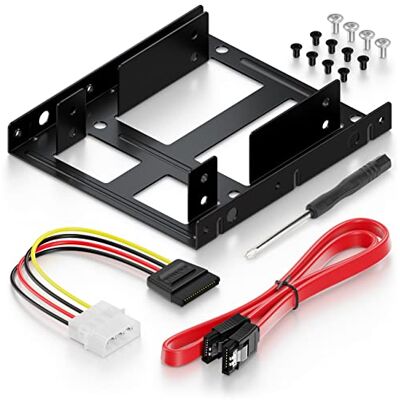 deleyCON Marco de Instalación para Disco Duro de 2,5" SSD a 3,5" Adaptador (Hasta 2x 2,5" Disco Duro HDD o SSD) Soporte de Marco Extraíble deleyCON Marco de Instalación para Disco Duro de 2,5" SSD a 3,5" Adaptador (Hasta 2x 2,5" Disco Duro HDD o SSD) Soporte de Marco Extraíble