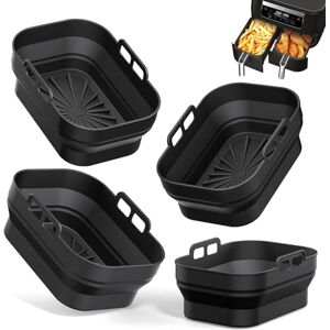 Alyvisun Molde Silicona Freidora de Aire, 4 Piezas Moldes Air Fryer Reutilizable Utensilios Bandeja Freidora Aire Cesta Recipiente Airfryer Formas Cestillo Base para Microondas, Horno (Negro) Alyvisun Molde Silicona Freidora de Aire, 4 Piezas Moldes Air Fryer Reutilizable Utensilios Bandeja Freidora Aire Cesta Recipiente Airfryer Formas Cestillo Base para Microondas, Horno (Negro)