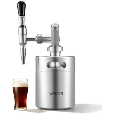 VEVOR Cafetera Nitro Cold Brew 2 L, Cuerpo del Tanque de Acero Inoxidable Portátil, Con Dispensador y Válvula de Alivio de Presión, Material Apto para Uso Alimentario, Para Café Frío, Té, Leche, Zumo VEVOR Cafetera Nitro Cold Brew 2 L, Cuerpo del Tanque de Acero Inoxidable Portátil, Con Dispensador y Válvula de Alivio de Presión, Material Apto para Uso Alimentario, Para Café Frío, Té, Leche, Zumo
