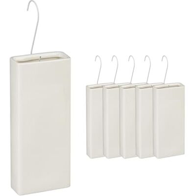Relaxdays 6 Humidificadores para Radiador, Humificador Agua, Vaporizador Ambiental Cerámica, Colgante, 20x9x4cm, Crema Relaxdays 6 Humidificadores para Radiador, Humificador Agua, Vaporizador Ambiental Cerámica, Colgante, 20x9x4cm, Crema