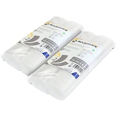 Bolsemack 4 Rollos Gofrados de Bolsas de Vacío 25cm x 6 metros (4 uds.) Bolsemack 4 Rollos Gofrados de Bolsas de Vacío 25cm x 6 metros (4 uds.)