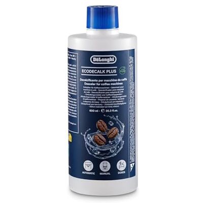 De'Longhi EcoDecalk Plus Descalcificador para Cafeteras, 6 Dosis de Descalcificación, Descalcificador para Máquinas de Café, Fórmula con Ingredientes de Origen Vegetal, Botella de 600 ml () De'Longhi EcoDecalk Plus Descalcificador para Cafeteras, 6 Dosis de Descalcificación, Descalcificador para Máquinas de Café, Fórmula con Ingredientes de Origen Vegetal, Botella de 600 ml ()