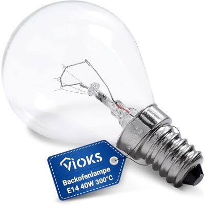 VIOKS Bombilla E14, 230 V, 45 mm de diámetro, 77 mm de diámetro, 40 W, 300 grados, E14, para frigorífico, Bosch Siеmens Neff, microondas, campana extractora, bombilla y bombilla para estufa VIOKS Bombilla E14, 230 V, 45 mm de diámetro, 77 mm de diámetro, 40 W, 300 grados, E14, para frigorífico, Bosch Siеmens Neff, microondas, campana extractora, bombilla y bombilla para estufa