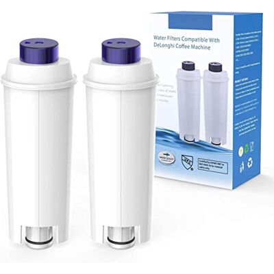 Aihomego Filtro de Cafetera para Filtro DLSC002 con Suavizante de Carbón Activado, Filtro de Agua Compatible con ECAM, Esam, ETAM, BCO, EC. (Paquete de 2) Aihomego Filtro de Cafetera para Filtro DLSC002 con Suavizante de Carbón Activado, Filtro de Agua Compatible con ECAM, Esam, ETAM, BCO, EC. (Paquete de 2)