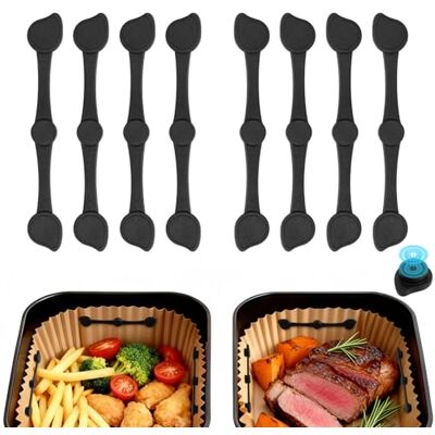 Alyvisun 8 Pcs Imanes Air Fryer para Papel, Reutilizables Imanes Freidora de Aire, Impide que el Papel Pergamino se Deslice y se Queme, Compatible con Freidoras de Aire de Cesta Simple y Doble Alyvisun 8 Pcs Imanes Air Fryer para Papel, Reutilizables Imanes Freidora de Aire, Impide que el Papel Pergamino se Deslice y se Queme, Compatible con Freidoras de Aire de Cesta Simple y Doble