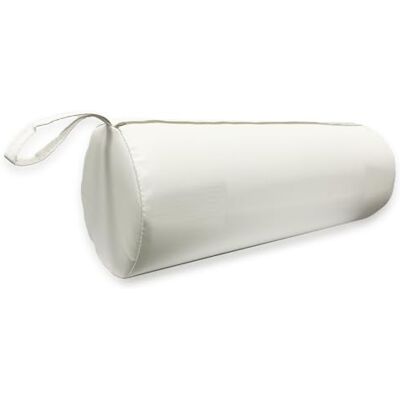 QUIRUMED Cojín Rodillo, 55 x 20 cm, color Blanco, Polipiel, Ergonómico, Relleno de espuma, para Yoga, para Fitness, para Masaje QUIRUMED Cojín Rodillo, 55 x 20 cm, color Blanco, Polipiel, Ergonómico, Relleno de espuma, para Yoga, para Fitness, para Masaje