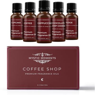 Mystic Moments Aceite aromático Pack de iniciación, Tienda de café, 5 x 10ml, 100% Puro Mystic Moments Aceite aromático Pack de iniciación, Tienda de café, 5 x 10ml, 100% Puro