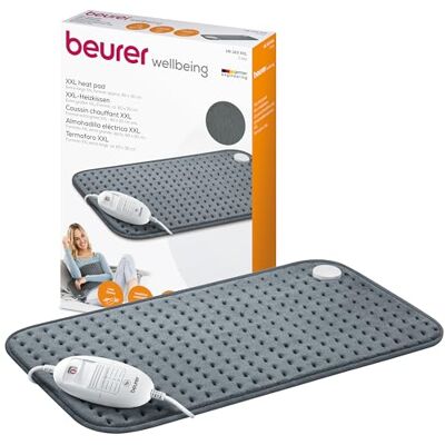 Beurer HK 123 Almohadilla eléctrica, esterilla térmica suave con 3 ajustes de temperatura y desconexión automática, lavable a máquina, fabricada en Europa, tamaño XXL 60 x 30 cm Beurer HK 123 Almohadilla eléctrica, esterilla térmica suave con 3 ajustes de temperatura y desconexión automática, lavable a máquina, fabricada en Europa, tamaño XXL 60 x 30 cm
