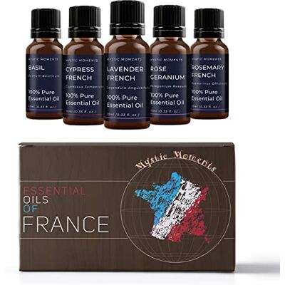 Mystic Moments Paquete de Inicio de Regalo de 5 x 10 ml Aceites Esenciales Naturales de Francia, Esencias para Perfumes Mystic Moments Paquete de Inicio de Regalo de 5 x 10 ml Aceites Esenciales Naturales de Francia, Esencias para Perfumes