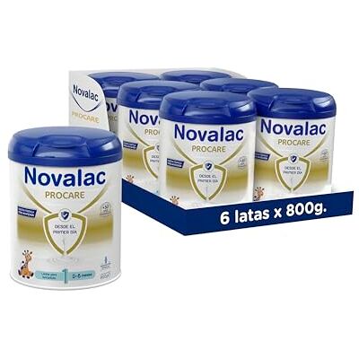 NOVALAC Procare 1 Leche de Inicio para lactantes 0-6 Meses. Contribuye al Desarrollo Normal y del sistema inmunitario del Bebé. Fórmula Elaborada con Pediatras, 6 x 800 g NOVALAC Procare 1 Leche de Inicio para lactantes 0-6 Meses. Contribuye al Desarrollo Normal y del sistema inmunitario del Bebé. Fórmula Elaborada con Pediatras, 6 x 800 g