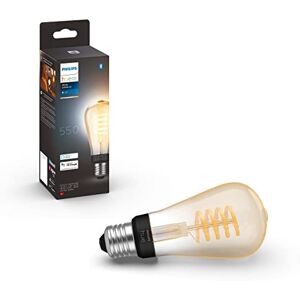 Philips Bombilla Led Inteligente Filamento, Luz Blanca de cálida a fría, casquillo E27 ST64, 7W 550 Lúmens, Compatible con Alexa y Google Home Philips Bombilla Led Inteligente Filamento, Luz Blanca de cálida a fría, casquillo E27 ST64, 7W 550 Lúmens, Compatible con Alexa y Google Home