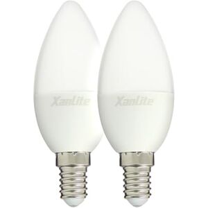 Xanlite Lote de 2 bombillas SMD LED Opaque Flames, casquillo E14, 470 lúmenes, 40 W equivalentes, 4000 K, blanco neutro Xanlite Lote de 2 bombillas SMD LED Opaque Flames, casquillo E14, 470 lúmenes, 40 W equivalentes, 4000 K, blanco neutro
