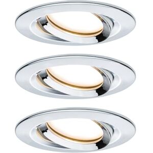 Paulmann Luminaria empotrable LED Nova Plus, juego de 3, redonda, orientable, 3x6,8 W IP65 reg., foco empotrable, cromo, Spot, aluminio 2700 K Paulmann Luminaria empotrable LED Nova Plus, juego de 3, redonda, orientable, 3x6,8 W IP65 reg., foco empotrable, cromo, Spot, aluminio 2700 K